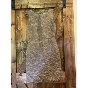 Banana Republic Lined Tan Multicolored Sleeveless Sheath Dress Size 2‎ EUC